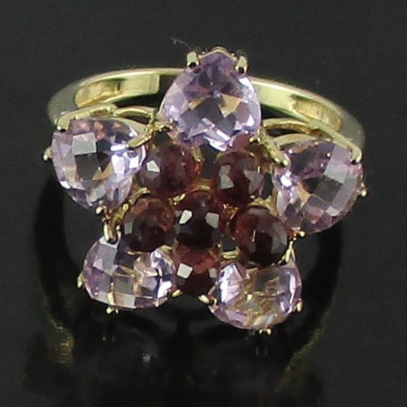 10K Lilac Quartz & Rhodolite 6.04ct Ring - Picture 2 of 11